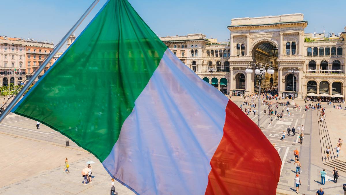 descendente de italiano bandeira